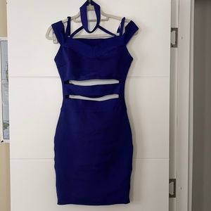 Navy blue strappy party dress
